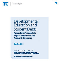 A screenshot of the Trellis report "Developmental Education and Student Debt".