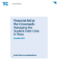 A screenshot of the Trellis report "Financial Aid at the Crossroads: Managing the Student Debt Crisis in Texas".