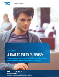 A screenshot of the Trellis report "A Time to Every Purpose: Understanding and Improving the Borrower Experience with Online Student Loan Entrance Counseling".