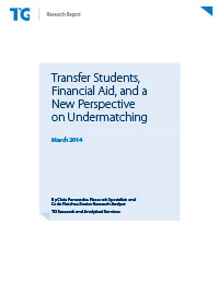A screenshot of the Trellis report "Transfer Students, Financial Aid, and a New Perspective on Undermatching".