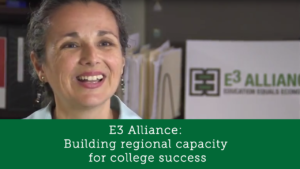A screenshot from the Trellis Foundation video "E3 Alliance: Building regional capacity for college success".