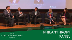 A screenshot image of the Philanthropy Panel Discussion from the 2018 Trellis Foundation Summit.