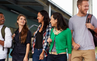 An image of a group of students walking to class.