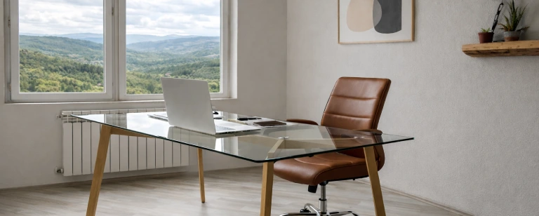 glass-desk-centered-in-middle-of-office